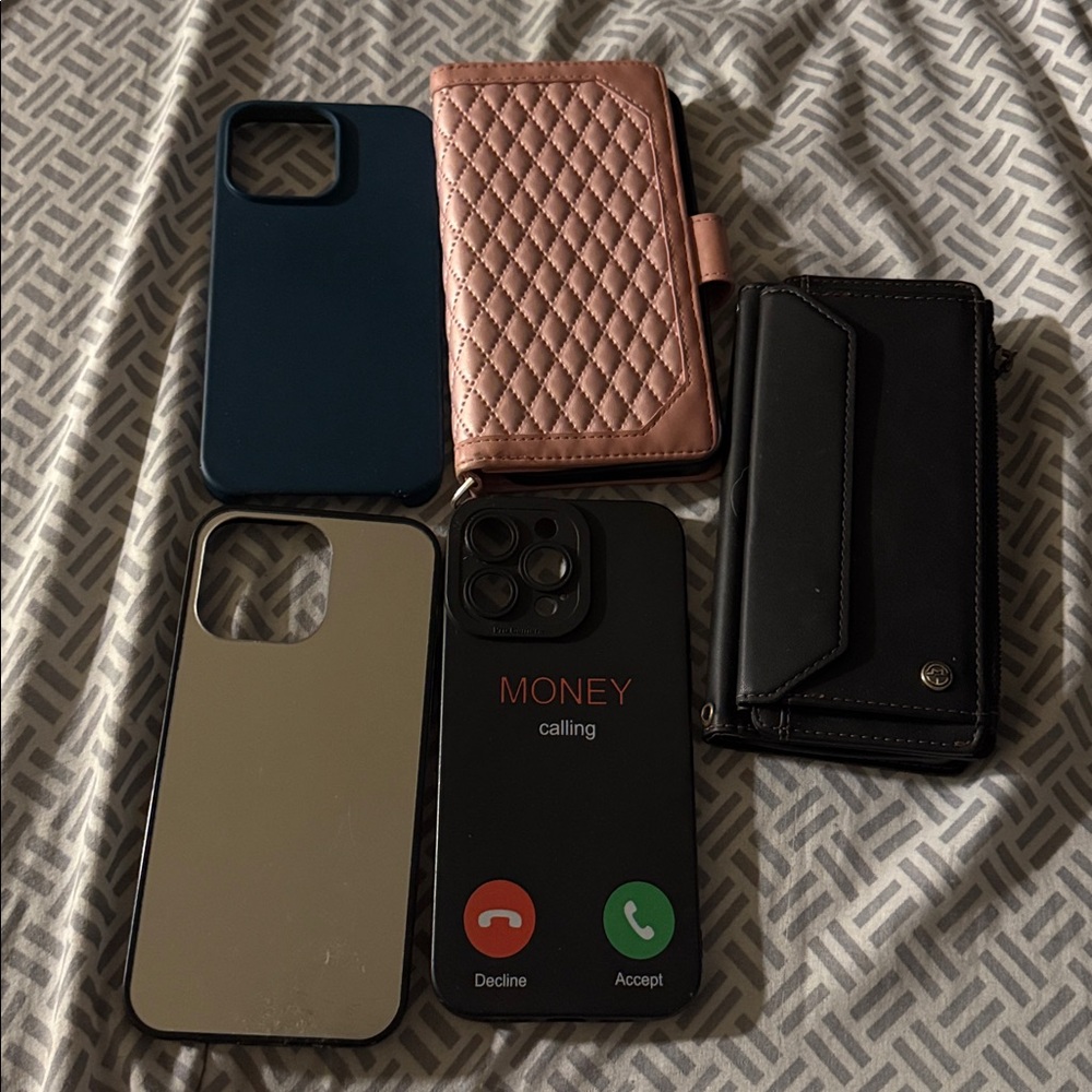 Stylish Phone Case Set - Blue, Pink, Black